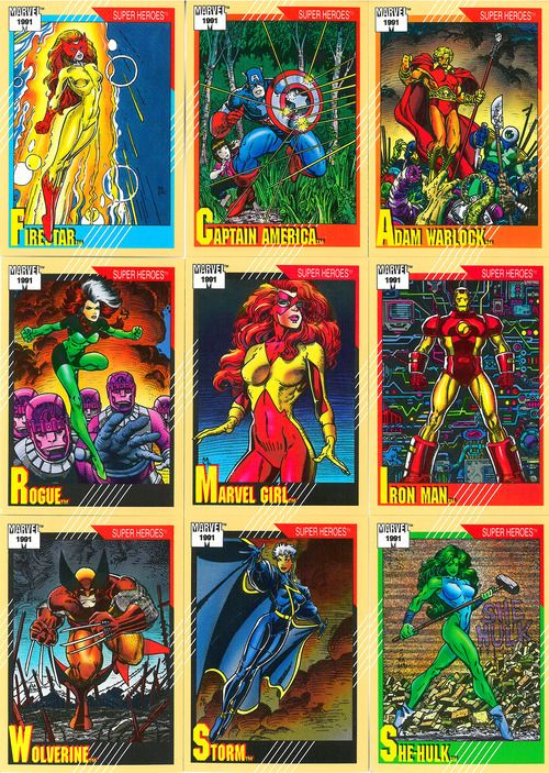 rare marvel comic cards Marvel Universe series 1 rare five cards holograms inserts high grade main image 0