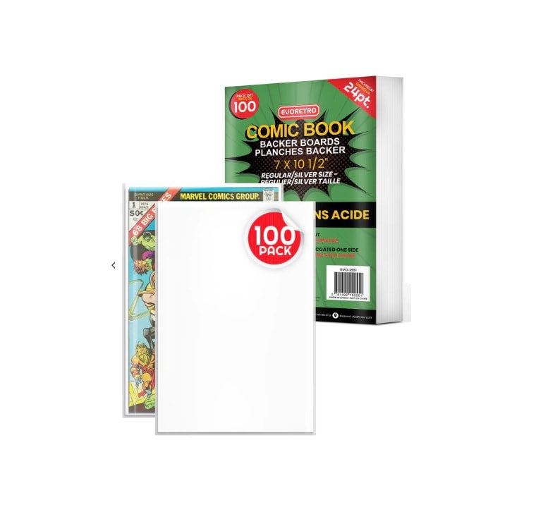 Comic Book Bags and Board 24Pt,100 Pack Comic Book Sleeves and Backing NEW