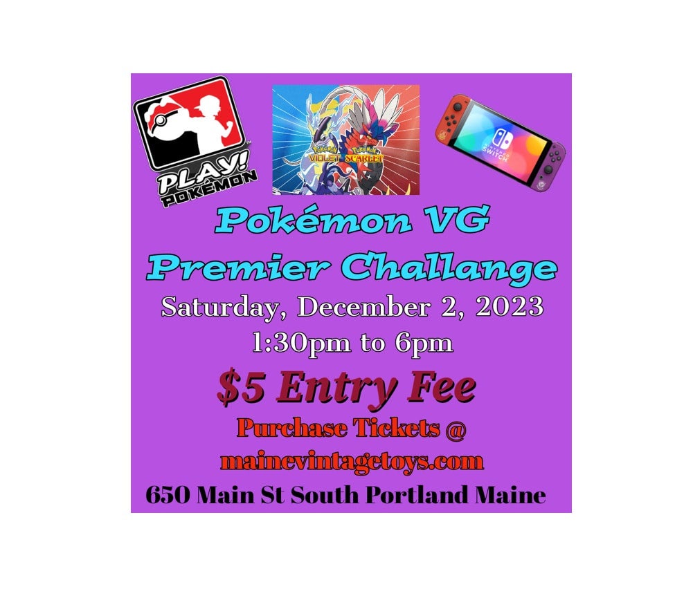 Maine Vintage Toys Pokemon Video Game Premier Challenge - Saturday, 12/2 |  Maine Vintage Toys