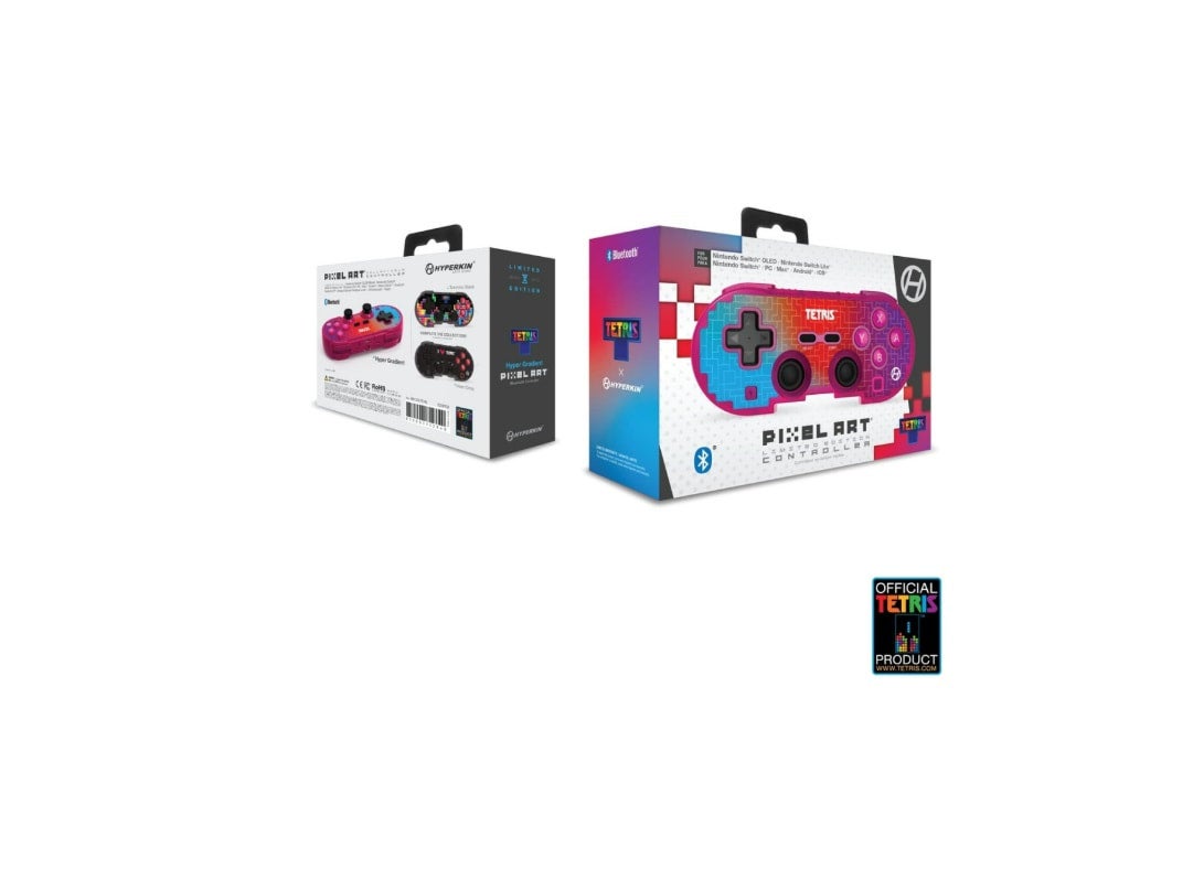 Hyperkin Limited Edition Pixel Art Bluetooth Controller Official Tetris ...