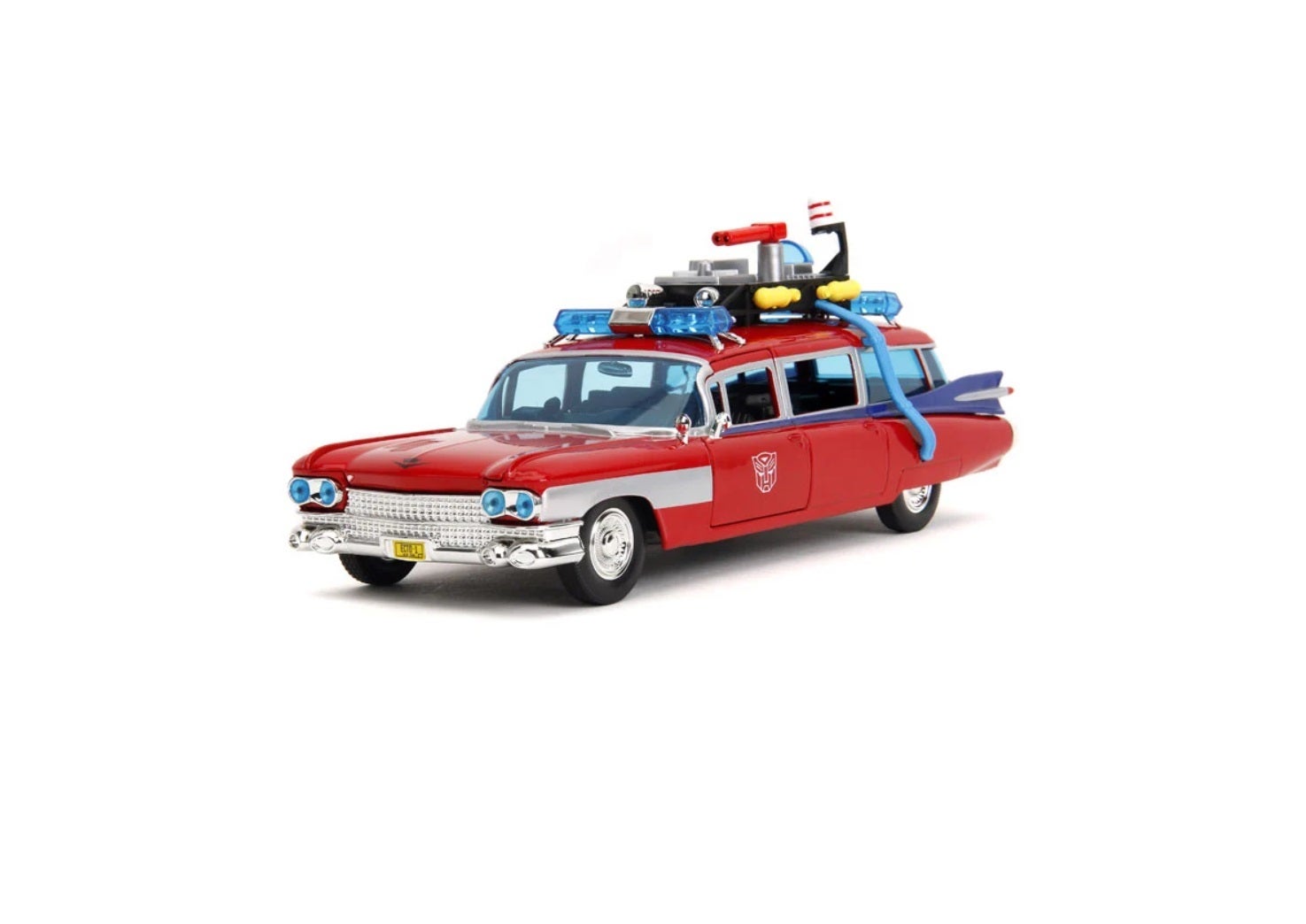 Ghostbusters x transformers hollywood rides ecto 1 optimus prime